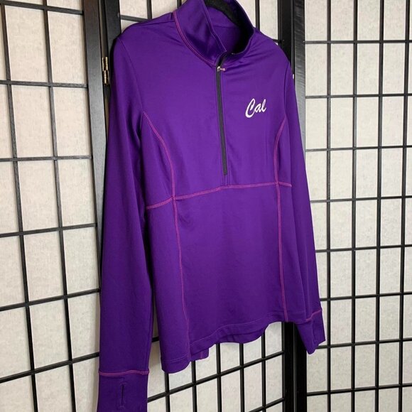 Zip Up Athletic Performance Long Sleeve Pullover Jacket Purple Medium - Picture 2 of 7